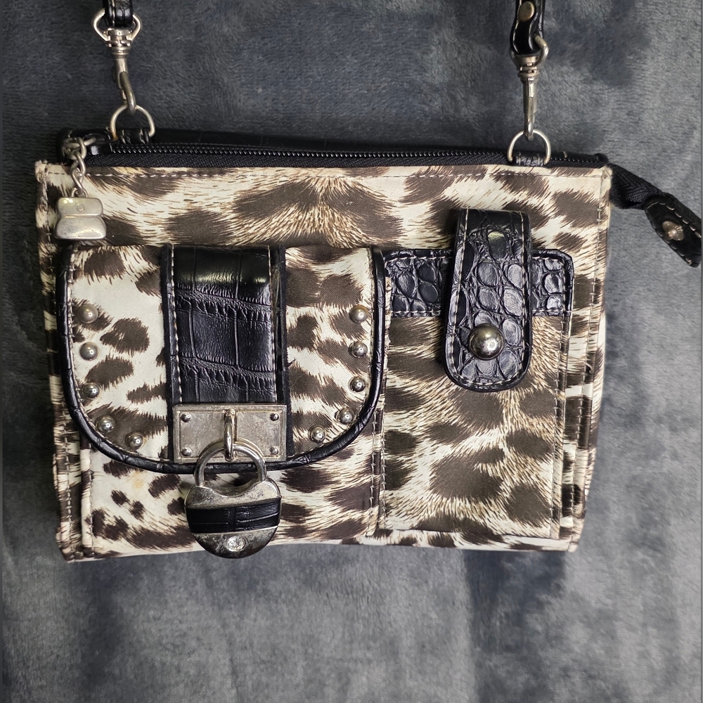Kathy Van Zeeland Animal Print Bag with Black Details